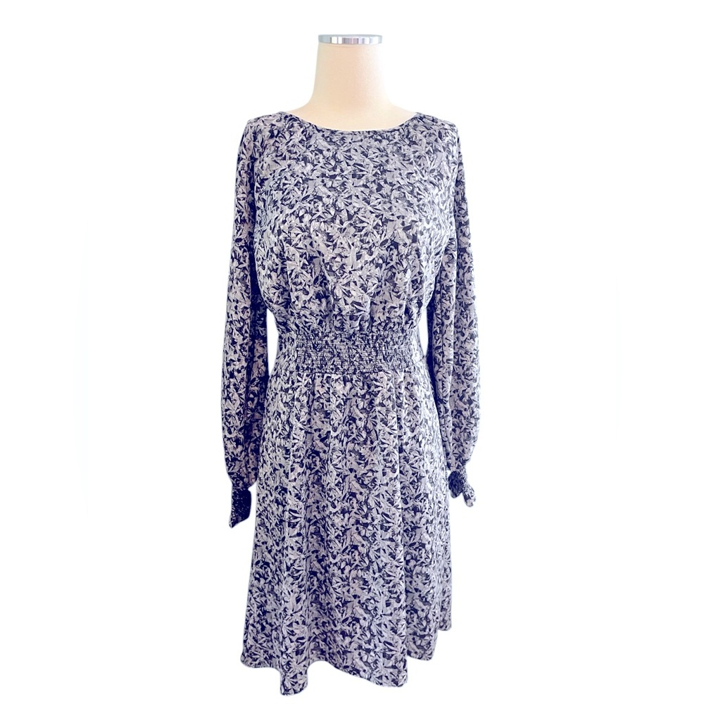 H by HALSTON Long Sleeve Smocked Detail Dress Sz S - Picture 2 of 10
